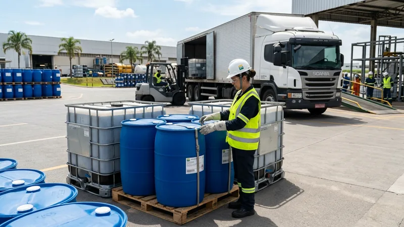 Transporte e destinação de tambores e IBCs de resíduos industriais perigosos Classe I